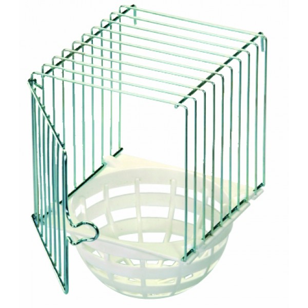 Golden Cat Canary External Nest Pan Wire Cage with White Plastic Nest Bowl, External Cage Mounting Nest for Canaries, British Finches and Similar Small Birds, Easy Clean, 10 x 12 x 17 cm
