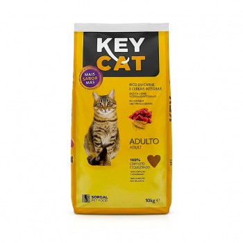Key Cat Adult Dry Cat Food 10kg – High Protein (28%) Complete & Balanced Nutrition for Adult Cats | Rich Meat Formula with Taurine for Heart, Vision & Coat Health | Ideal for Indoor & Moderate Activity Cats