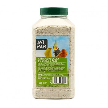 AVI PAR Premium Bird Cage Grit with Crushed Oyster Shell, Washed Sand & Aniseed 6.1% – Calcium 35% – Bird Grit for Canaries, Budgies, Finches & Cockatiels – 2kg