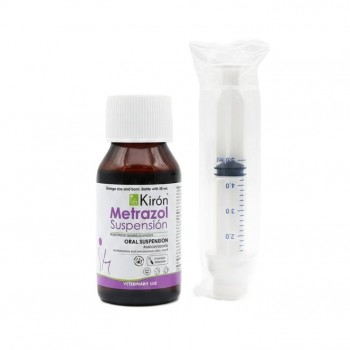 Kirón Metrazol Suspension 30ml – Veterinary Oral Antimicrobial & Antiprotozoal Liquid for Dogs & Cats | Treats Giardia, Diarrhea, Flatulence, IBD, Hepatic Encephalopathy, Cholangitis | Includes Oral Syringe for Precise Dosing