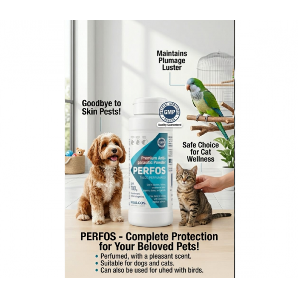 PERFOS Talco Perfumado 100g External Antiparasitic Powder for Dogs ...