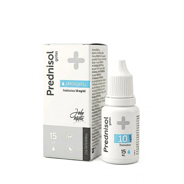 Prednisol 10mg/ml Flavored Oral Suspension 15ml for Dogs & Cats – Prednisolone Acetate Corticosteroid Drops for Inflammation, Allergies & Immune Disorders | Veterinary Prescription Medicine by John Martin UAE