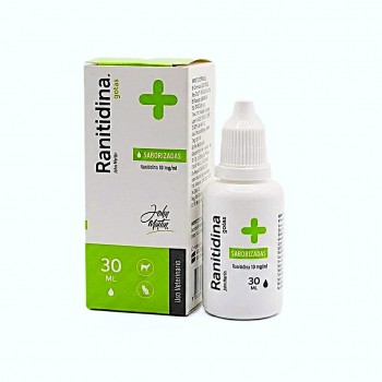 Ranitidina John Martin Flavoured Drops for Dogs and Cats 30ml – 10mg/ml Veterinary Antacid Oral Solution for Gastritis, Acid Reflux, Gastric Ulcers, Duodenal Ulcers, Esophagitis and Gastrointestinal Acid Control – H2 Receptor Blocker for Pets