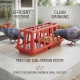 Dual Compartment Poultry Feeder and Waterer 63 x 27 x 28 cm Heavy Duty Plastic Chicken Feeder Water Dispenser for Chickens Pigeons Ducks Quail Backyard Farm Coop