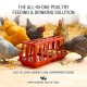 Dual Compartment Poultry Feeder and Waterer 63 x 27 x 28 cm Heavy Duty Plastic Chicken Feeder Water Dispenser for Chickens Pigeons Ducks Quail Backyard Farm Coop