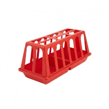 Dual Compartment Poultry Feeder and Waterer 63 x 27 x 28 cm Heavy Duty Plastic Chicken Feeder Water Dispenser for Chickens Pigeons Ducks Quail Backyard Farm Coop