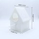 Durable Plastic Bird Nesting Box House with Integrated Cage Hanging Pegs Front Perch Circular Entrance Enclosed Breeding Shelter for Small Birds Aviary Cage 14 x 9 x 12 cm White