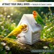 Durable Plastic Bird Nesting Box House with Integrated Cage Hanging Pegs Front Perch Circular Entrance Enclosed Breeding Shelter for Small Birds Aviary Cage 14 x 9 x 12 cm White