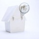 Durable Plastic Bird Nesting Box House with Integrated Cage Hanging Pegs Front Perch Circular Entrance Enclosed Breeding Shelter for Small Birds Aviary Cage 14 x 9 x 12 cm White