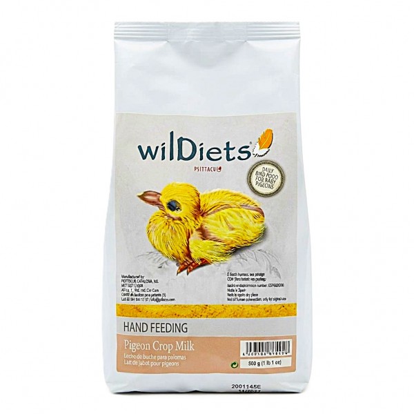WildDiets Psittacus Pigeon Crop Milk Hand Feeding Formula for Baby Pigeons & Doves, Complete Hand-Rearing Food, 44% Protein, 40% Fat, Vitamins & Minerals, 500g WildDiets Psittacus Pigeon Crop Milk Hand Feeding Formula for Baby Pigeons & Doves, Complete Hand-Rearing Food, 44% Protein, 40% Fat, Vitamins & Minerals, 500g