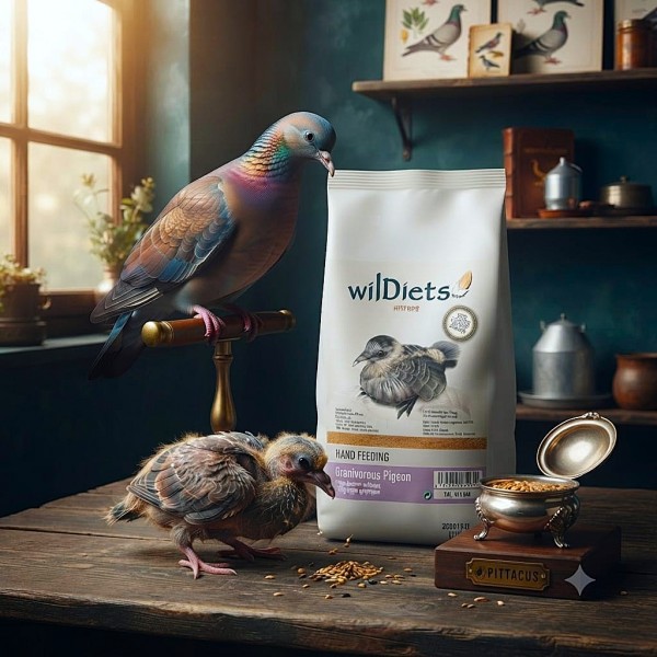 WilDiets Pittacus Hand Feeding Granivorous Pigeon Bird Food 1kg, Complete Hand Feeding Formula for Young Pigeons and Squabs, Nutritional Bird Feed for Granivorous Pigeons