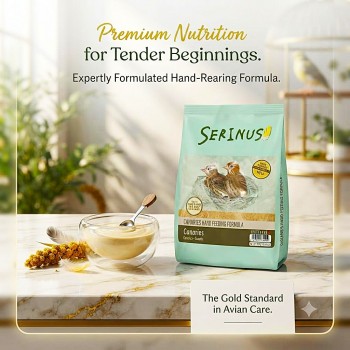 Serinus Canaries Hand Feeding Formula 350g, Baby Canary Hand Rearing Food, Daily Feeding Powder for Canary Chicks from Day 4 to Weaning, Non-GMO Formula, Made in Spain