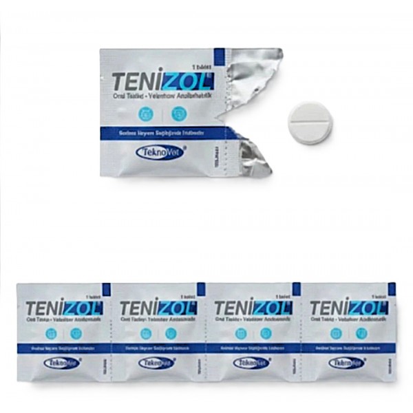 Teknovet Tenizol Oral Dewormer Tablets for Dogs & Cats 50 Tablets | Praziquantel 50 mg + Fenbendazole 500 mg | Broad Spectrum Anthelmintic | Treats Tapeworms, Roundworms, Hookworms & Whipworms