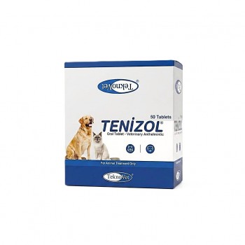 Teknovet Tenizol Oral Dewormer Tablets for Dogs & Cats 50 Tablets | Praziquantel 50 mg + Fenbendazole 500 mg | Broad Spectrum Anthelmintic | Treats Tapeworms, Roundworms, Hookworms & Whipworms