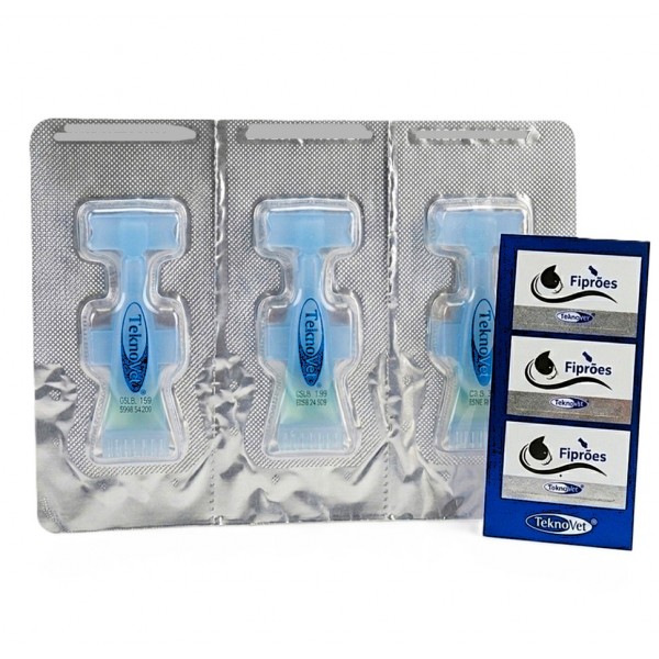 Fiproes Dog Spot-on Solution for Dogs 20–40 kg – 3 x 2.68 ml Pipettes | Flea, Tick & Lice Treatment | Fipronil + (S)-Methoprene Veterinary Parasite Control | TeknoVet Spot-On Solution