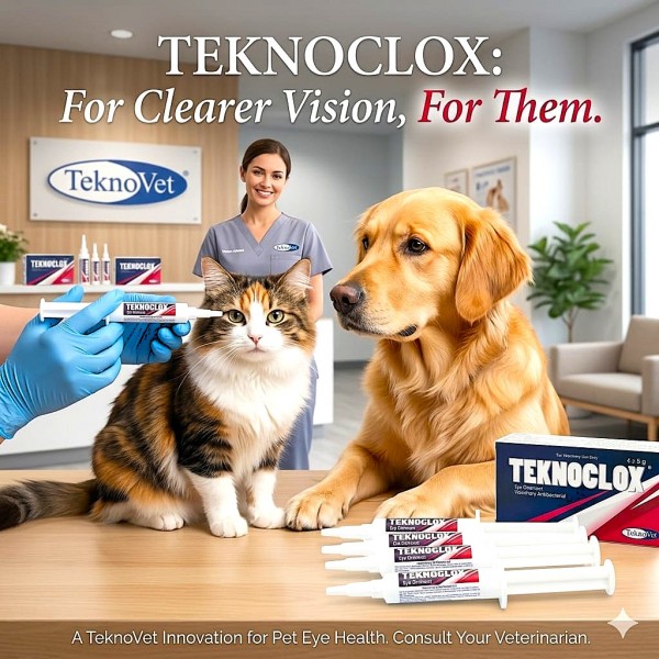 TEKNOCLOX Veterinary Eye Ointment 4 x 5g Syringes – Cloxacillin Benzathine Antibacterial Treatment for Pink Eye, Infectious Keratoconjunctivitis & Ocular Infections in Cattle, Sheep, Horses, Dogs & Cats