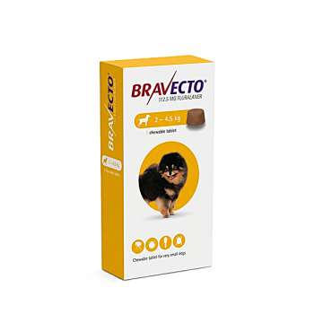 Bravecto 112.5mg Chewable Tablets for Very Small Dogs (2–4.5 kg) – 12-Week Flea & Tick Protection, Puppy Parasite Treatment, Vet Prescription Required