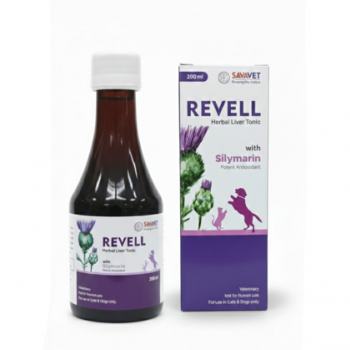 Savavet Revell Herbal Liver Tonic for Dogs & Cats – 200ml Liquid Syrup with Silymarin & 15 Herbal Ingredients to Support Liver Health, Detoxify Liver, Improve Appetite, Aid Digestion, and Promote Overall Pet Wellness