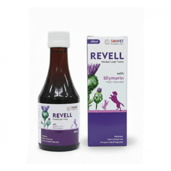 Savavet Revell Herbal Liver Tonic for Dogs & Cats – 200ml Liquid Syrup with Silymarin & 15 Herbal Ingredients to Support Liver Health, Detoxify Liver, Improve Appetite, Aid Digestion, and Promote Overall Pet Wellness
