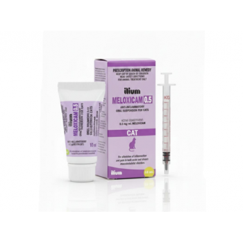 Ilium Meloxicam 0.5 Oral Suspension for Cats 10 mL – Gentle Pain & Inflammation Relief for Cats with Joint, Muscle, or Soft Tissue Issues, Includes Easy Dosing Syringe, Vet-Approved