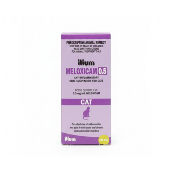 Ilium Meloxicam 0.5 Oral Suspension for Cats 10 mL – Gentle Pain & Inflammation Relief for Cats with Joint, Muscle, or Soft Tissue Issues, Includes Easy Dosing Syringe, Vet-Approved Ilium Meloxicam 0.5 Oral Suspension for Cats 10 mL – Gentle Pain & Inflammation Relief for Cats with Joint, Muscle, or Soft Tissue Issues, Includes Easy Dosing Syringe, Vet-Approved