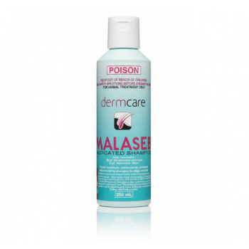 Dermcare Malaseb Medicated Shampoo for Dogs & Cats 250mL – Antibacterial & Antifungal Veterinary Shampoo with Chlorhexidine & Miconazole for Dermatitis, Seborrhoeic Skin Conditions, Yeast & Ringworm Treatment