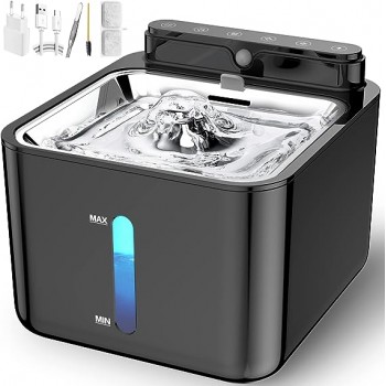 Cat Drinking Fountain Wireless Cat Fountain with Motion Sensor Battery Powered 3.2 L Built-in 2600mAh Rechargeable Battery with Silent Pump and Filter, Black ( 3.2 L ) Cat Drinking Fountain Wireless Cat Fountain with Motion Sensor Battery Powered 3.2 L Built-in 2600mAh Rechargeable Battery with Silent Pump and Filter, Black ( 3.2 L )