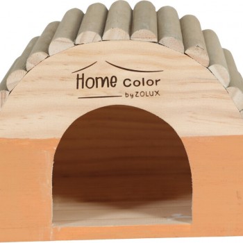 ZOLUX HOME COLOR WOODEN HOUSE-ROUND TIMBERS -( MEDIUM-ORANGE )