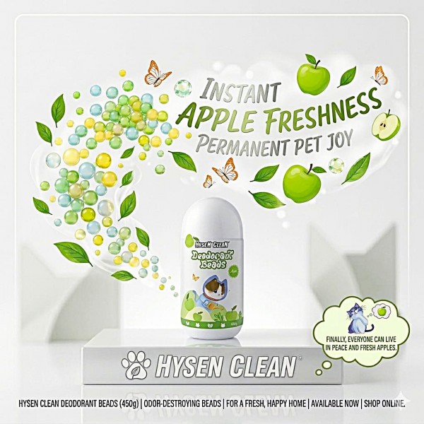 Hysen Clean Cat Litter Deodorant Beads - 450g Apple