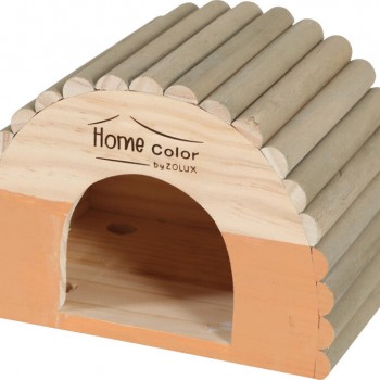 ZOLUX HOME COLOR WOODEN HOUSE-ROUND TIMBERS -( MEDIUM-ORANGE ) ZOLUX HOME COLOR WOODEN HOUSE-ROUND TIMBERS -( MEDIUM-ORANGE )