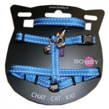 BOBBY SAFE HARNESS & LEAD BLUE- XS ( 28 CM ) For Cat BOBBY SAFE HARNESS & LEAD BLUE- XS ( 28 CM ) For Cat