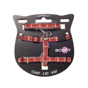 BOBBY SAFE KILT CAT HARNESS & LEAD RED-XS ( 28 CM ) For Cat BOBBY SAFE KILT CAT HARNESS & LEAD RED-XS ( 28 CM ) For Cat
