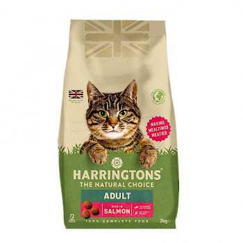 Harringtons Complete Salmon Adult Dry Cat Food 2kg – Natural UK Recipe with Salmon & Chicken, High Animal Protein, Hypoallergenic Adult Cat Food