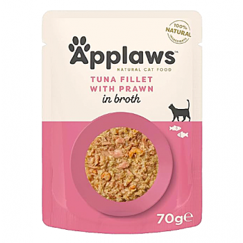 APPLAWS CAT TUNA FILLET WITH PRAWN 1 BOX-12 PS ( 70 G ) For Cat