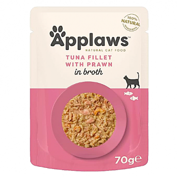 APPLAWS CAT TUNA FILLET WITH PRAWN 1 BOX-12 PS ( 70 G ) For Cat