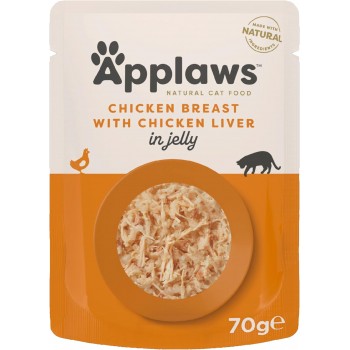 Applaws Chicken with Liver in Jelly Adult Wet Cat Food 70g X 16 Pouch in 1 Box
