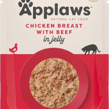 Applaws Chicken with Beef in Jelly Adult Wet Cat Food 70g X 16 Pouch In 1 Box Applaws Chicken with Beef in Jelly Adult Wet Cat Food 70g X 16 Pouch In 1 Box