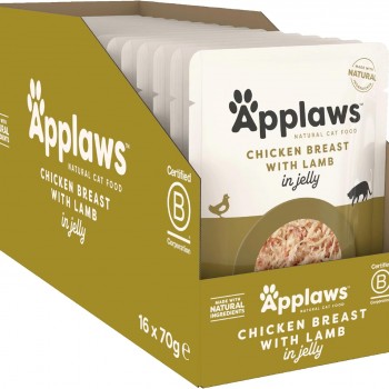 Applaws Chicken with Lamb in Jelly Adult Wet Cat Food 70g X 16 Pouch In 1 Box