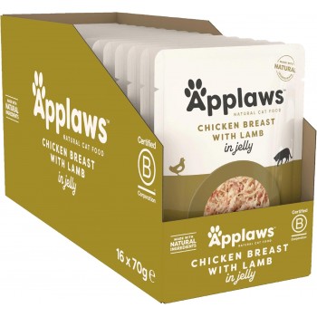 Applaws Chicken with Lamb in Jelly Adult Wet Cat Food 70g X 16 Pouch In 1 Box