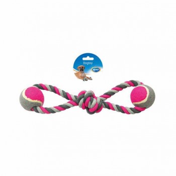 DUVO PLUS DOG TOY PINK ( COTTON ROPE & 2 TENNIS BALL ) DUVO PLUS DOG TOY PINK ( COTTON ROPE & 2 TENNIS BALL )