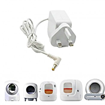 Adapter for Automatic Cat Litter Box, 12V 1.5A AC/DC Power Adapter, UK 3-Pin Plug, 18W Replacement Charger, Center-Positive, Compatible with Multiple Models
