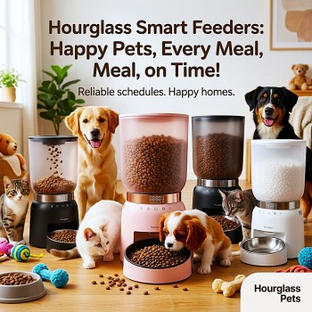 Automatic Cat Feeder 4.2L Black, Programmable 6-Meal Pet Food Dispenser for Cats and Small Dogs with Portion Control, Voice Recorder and Battery Backup