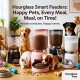 Automatic Cat Feeder 4.2L Light Coffee, Programmable Pet Food Dispenser for Cats and Small Dogs, 6 Meals per Day, Portion Control, 20-Second Voice Recorder, Anti-Clog System and Battery Backup