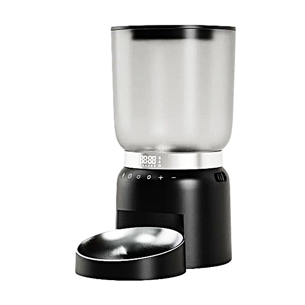 Automatic Cat Feeder 4.2L Black, Programmable 6-Meal Pet Food Dispenser for Cats and Small Dogs with Portion Control, Voice Recorder and Battery Backup