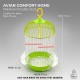 Golden Cat Round Bird Cage for Small Birds, 50cm Hanging Aviary with Adjustable Perches, Detachable Feeders & Removable Tray, Green & White