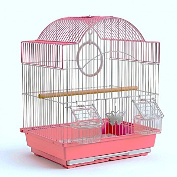 Golden Cat Premium Aviary Bird Cage 30x26x39 cm – Elegant Hanging Round Bird Cage with Slide-Out Cleaning Tray, External Feeder Cups & Activity Ring, Durable Decorative Indoor Cage for Finches, Canaries, Budgies & Small Birds