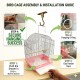 Golden Cat Premium Aviary Bird Cage 30x26x39 cm – Elegant Hanging Round Bird Cage with Slide-Out Cleaning Tray, External Feeder Cups & Activity Ring, Durable Decorative Indoor Cage for Finches, Canaries, Budgies & Small Birds