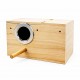 Golden Cat Medium Wooden Bird Breeding Box 29x15x15cm – Natural Nesting House with Reinforced Entrance Protector, Hinged Lid & Perch for Parrots, Budgies & Lovebirds