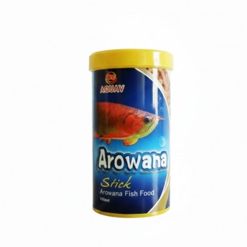 AQUAV Arowana Stick Fish Food 500ml | High Protein Color Enhancing Floating Sticks for Arowana Fish