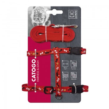 M-PETS Catogo Cat Harness & Leash Set( Red) M-PETS Catogo Cat Harness & Leash Set( Red)